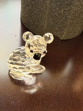 Swarovski Clear Crystal koala Bear Figurine with Silver Tin